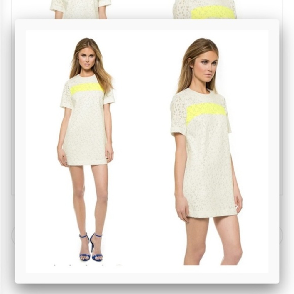 Elizabeth and James White Neon Yellow Shift Dress​
